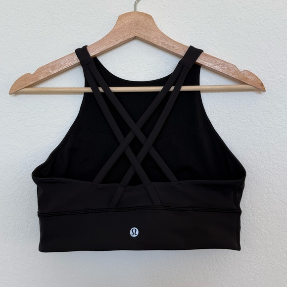 lululemon athletica Other - Lululemon Energy Bra High-Neck Longline Size 8 Black